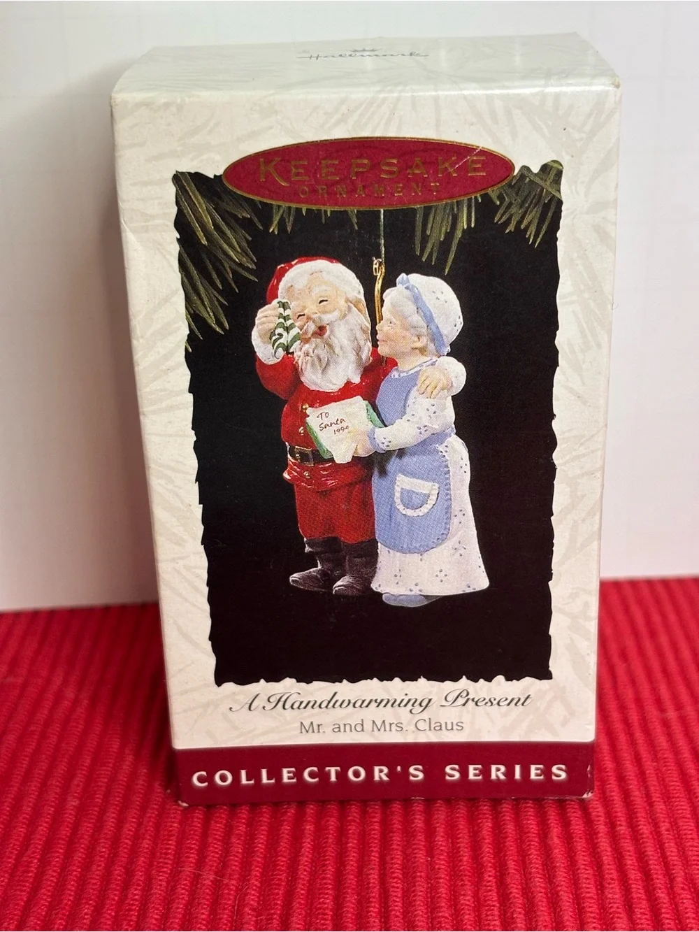 Hallmark Mr. and Mrs. Claus Ornament - Red & White 1994